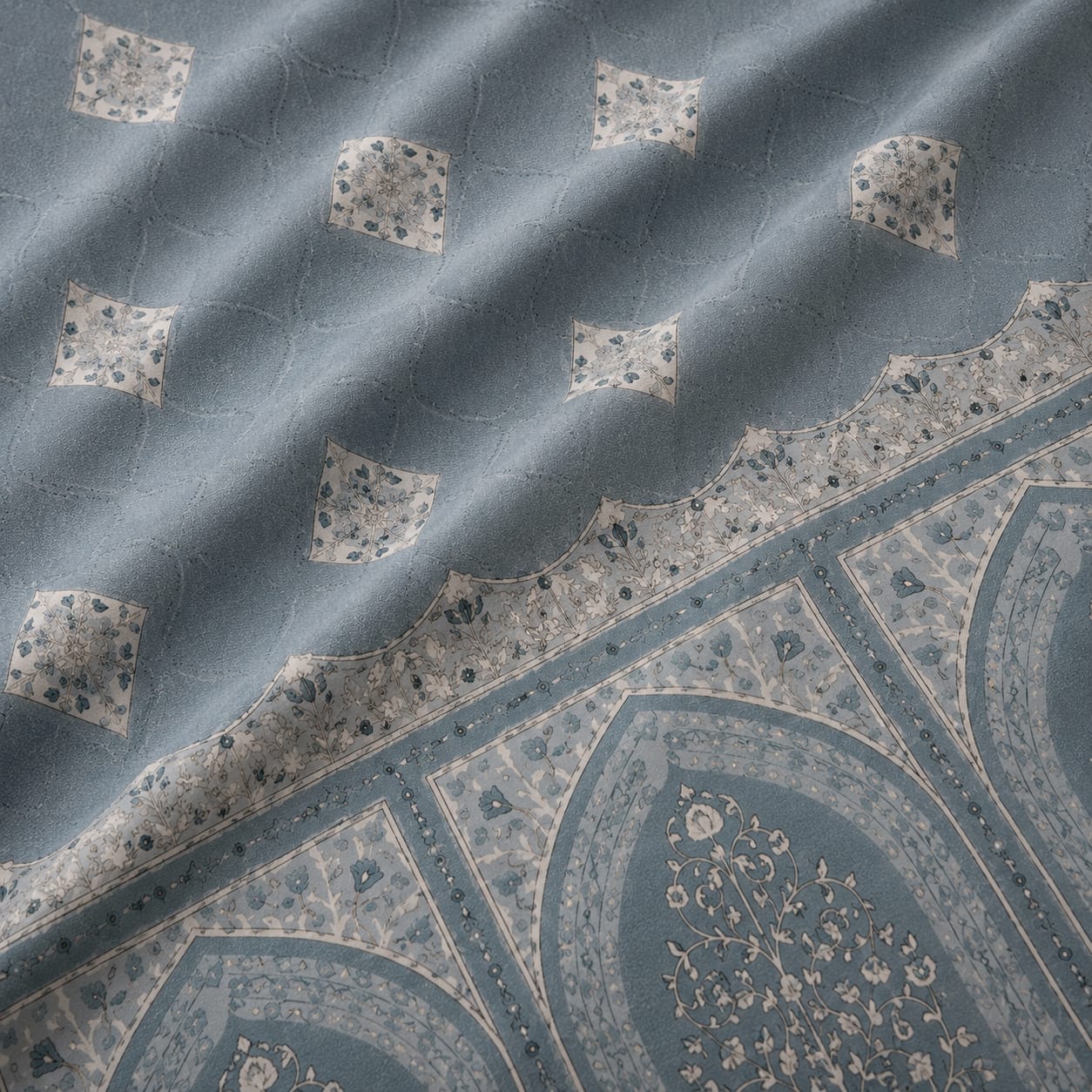 VASTRA Blue Majesty 100% Pure Cotton King Size Bedsheet with 2 Pillow Covers | Premium Blue Printed Bedding Set (108 × 108 Inches)